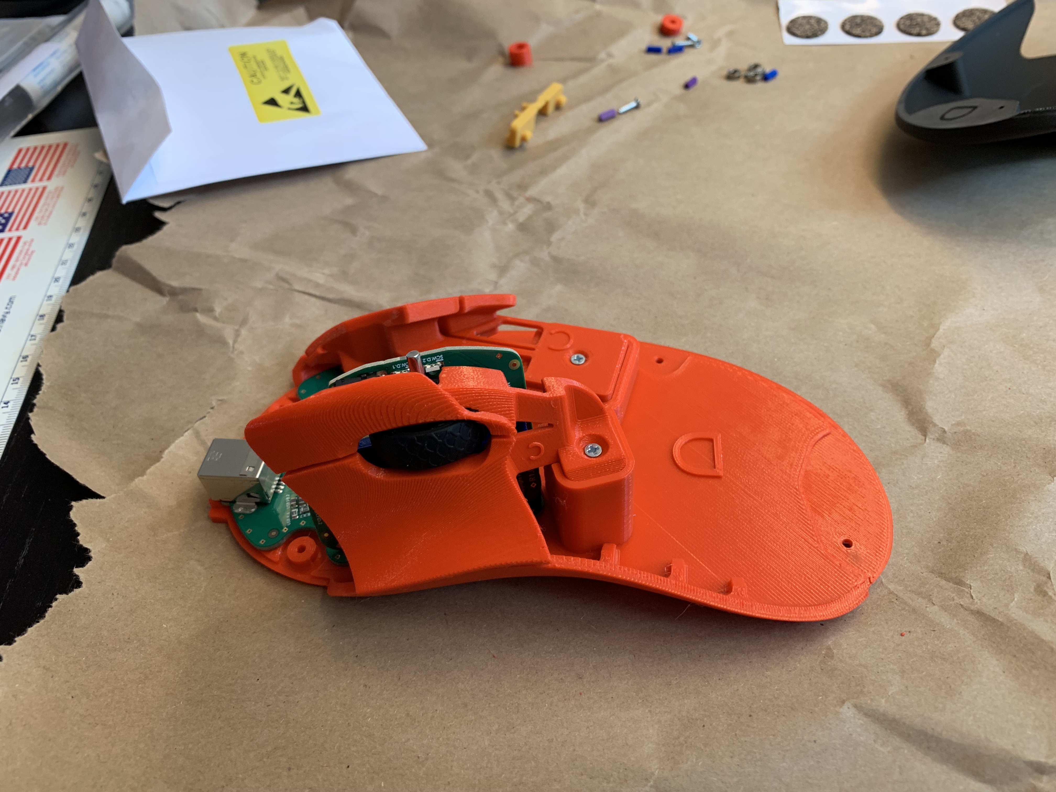 Partially assembled with scroll wheel in place